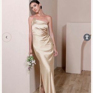 Revelry Jade Satin Dress